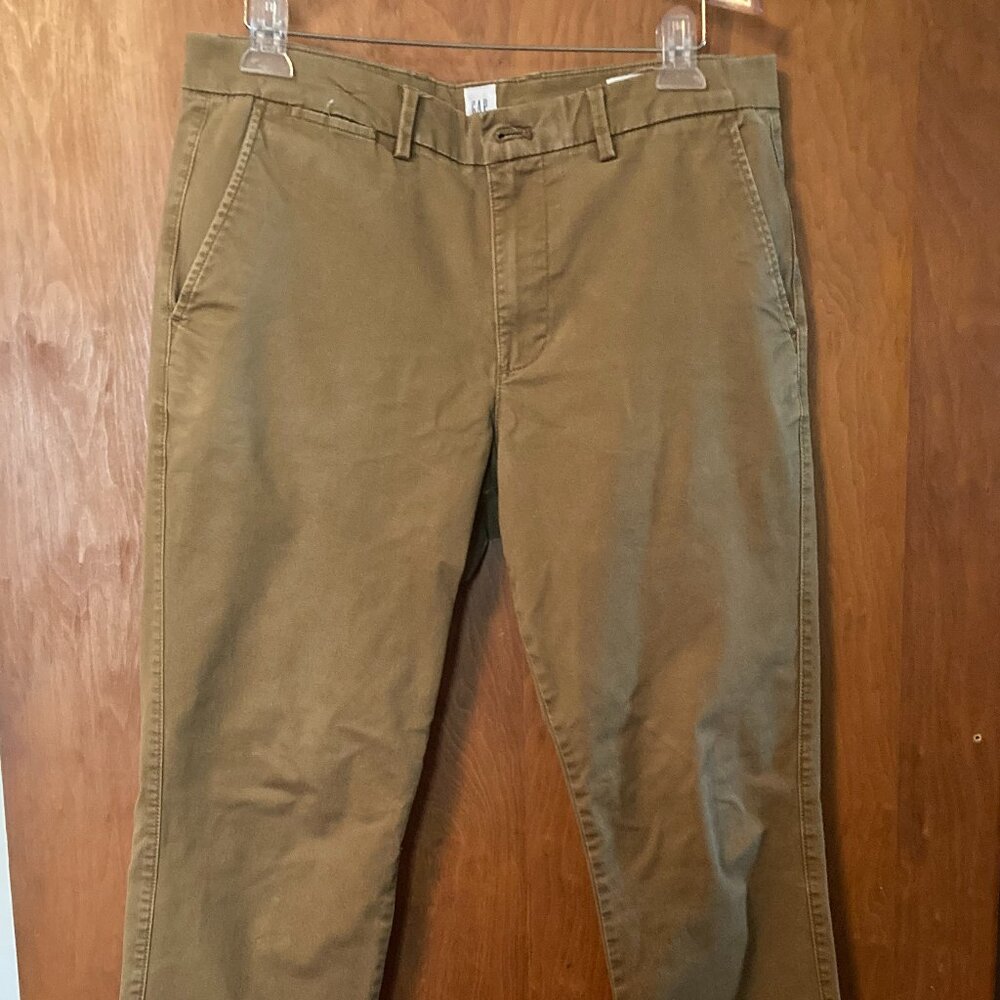 Gap khaki pants men's 33x32 tan beige regular Stretch